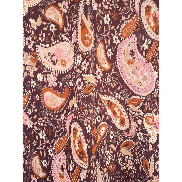 Vtg Y2K Brown Paisley Floral Ruffled Sleeveless Dress Sz 10 Fairycore Grunge - Picture 7 of 9